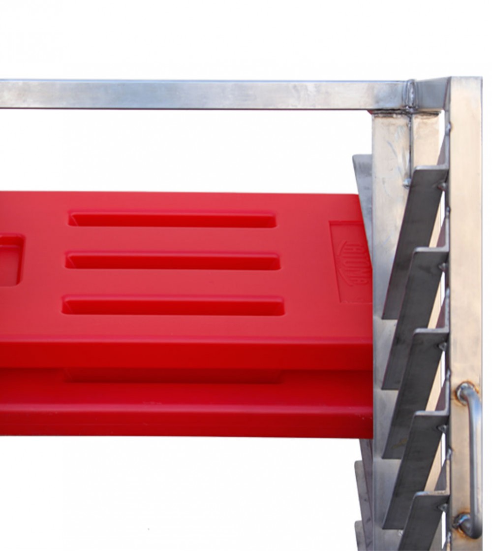 Plate rack trolley. Storage and transport for eutectic plates